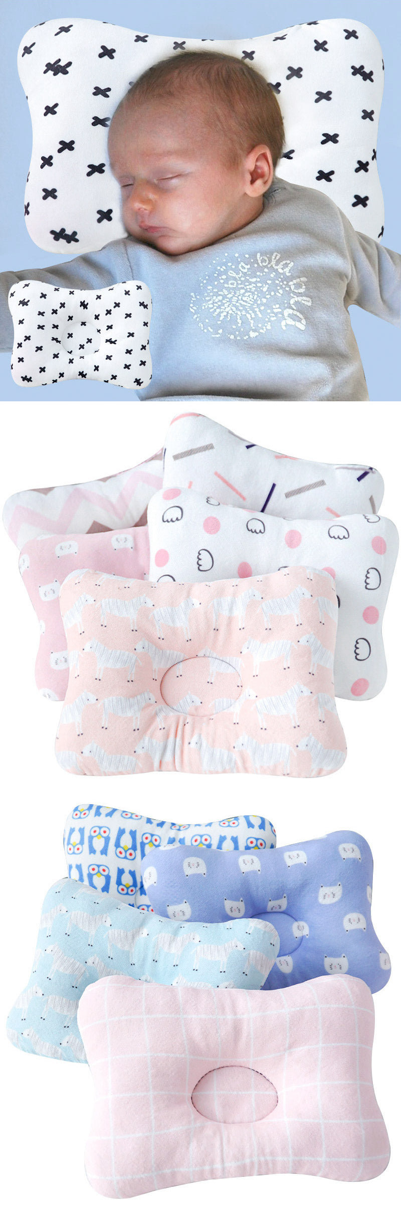 C2C Mall-Bedding Anti Roll Sleeping Neck Head Baby Pillow