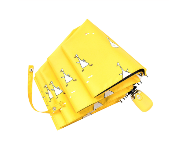 C2C Mall-Cartoon Duck Design Automatic UV Protection Umbrella Windproof