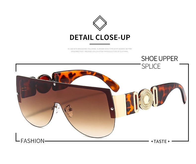 C2C Semicircle Metal Half Frame Futuristic Outdoor Men & Women Sunglasses