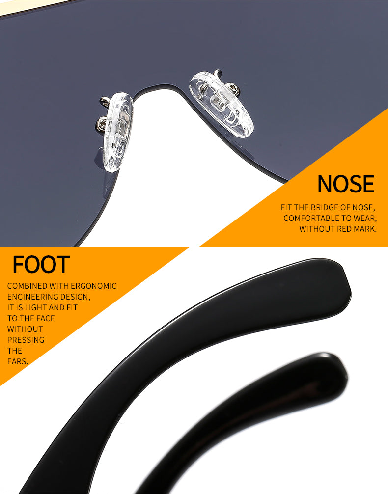 C2C Semicircle Metal Half Frame Futuristic Outdoor Men & Women Sunglasses
