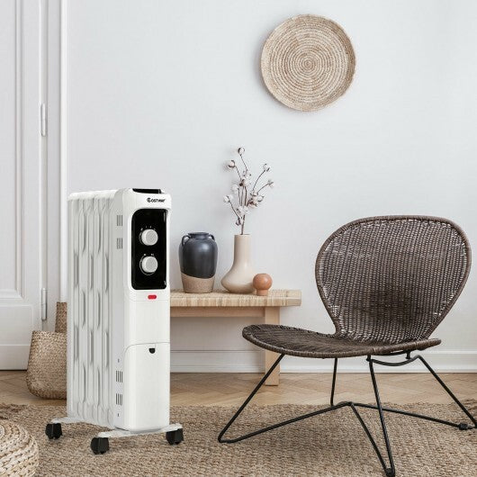 C2C Mall-Oil Filled Portable Radiator Space Heater with Adjustable Thermostat