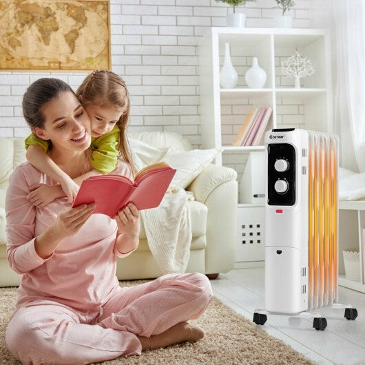 C2C Mall-Oil Filled Portable Radiator Space Heater with Adjustable Thermostat