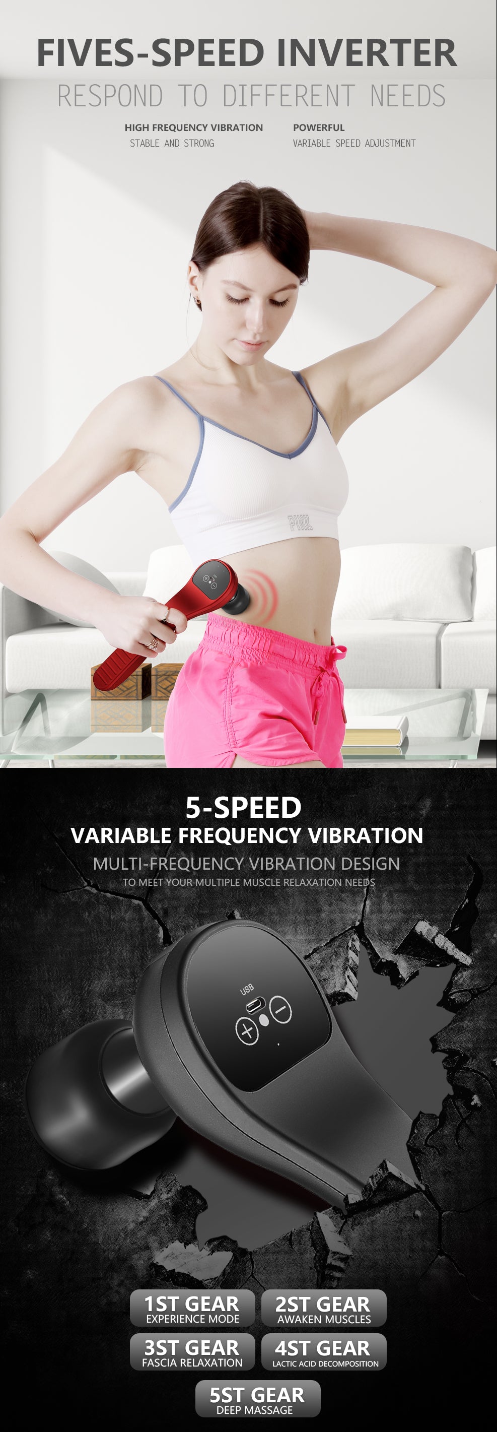 C2C Electric USB Mini Fascia Muscle Relaxing Massager
