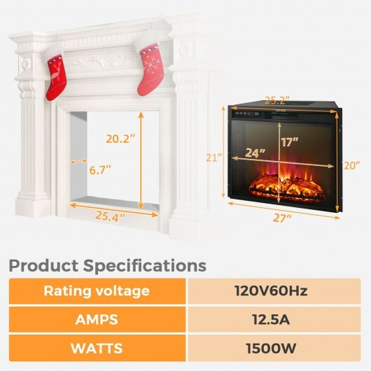 C2C Mall Recessed Electric Fireplace heater W/ Remote Control