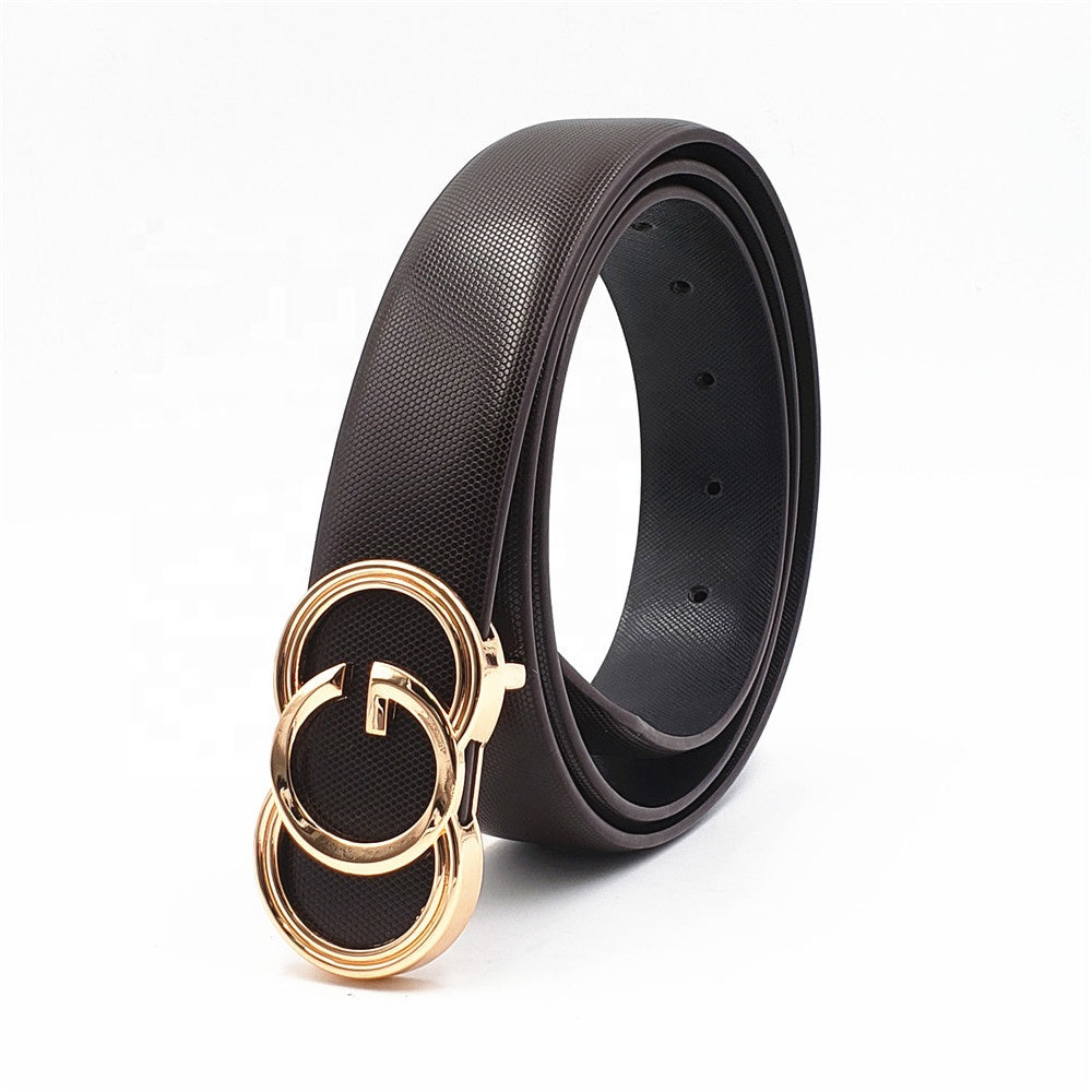 C2C Leather Strap Luxury Waist Belt for Ladies with Smooth Buckle