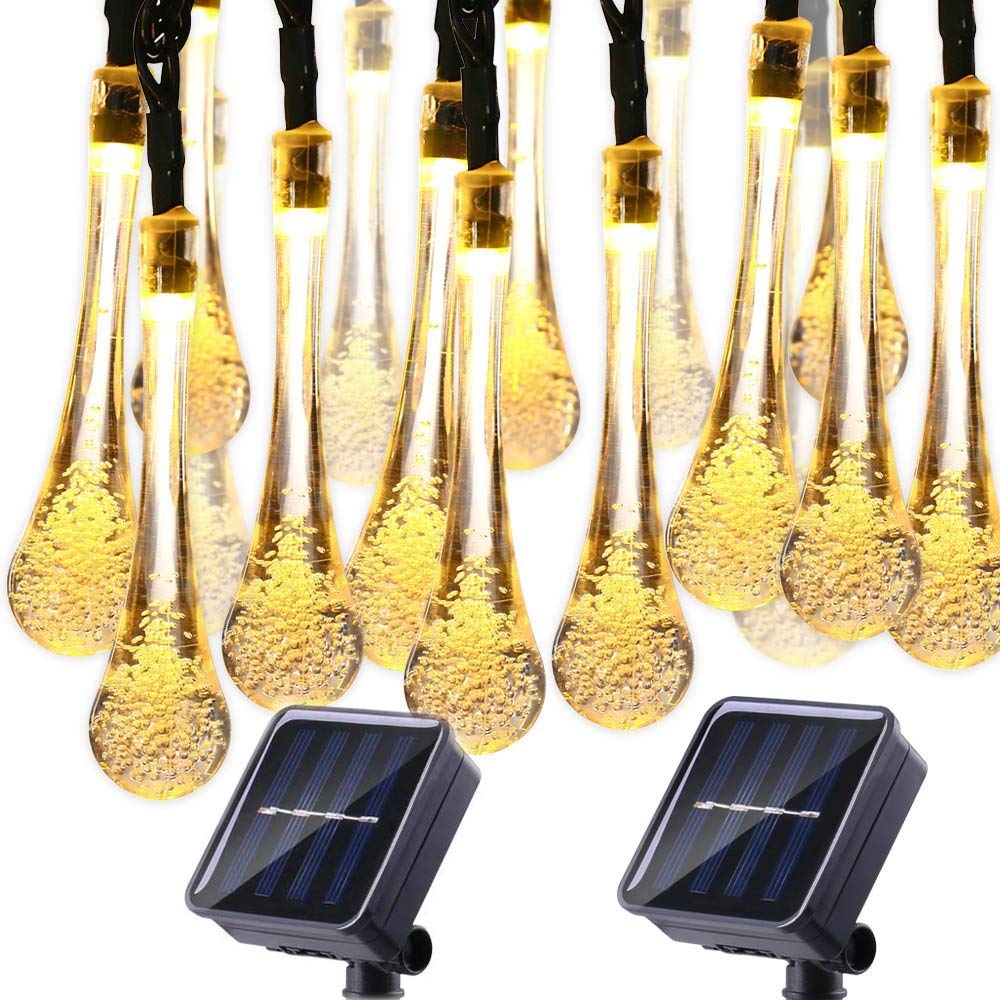 Outdoor Solar Waterproof Christmas String Lights raindrop