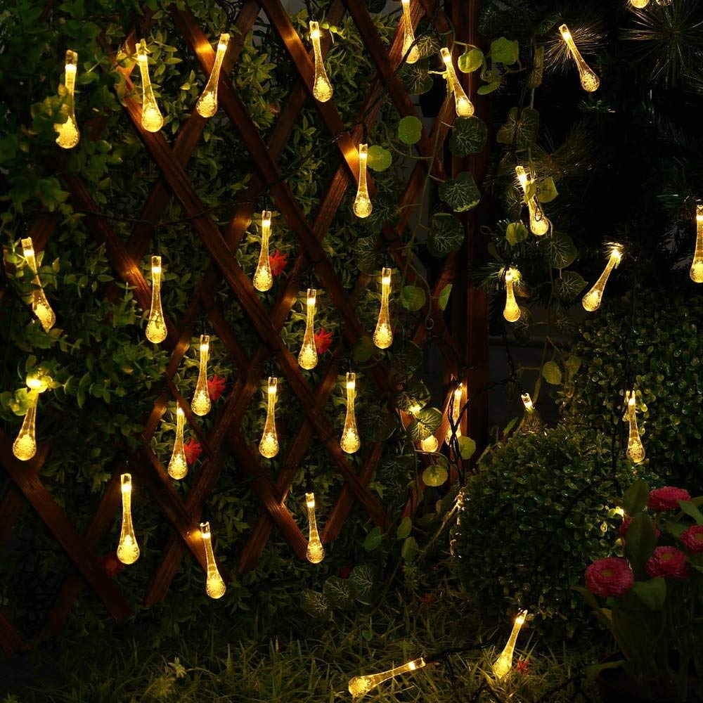 Outdoor Solar Waterproof Christmas String Lights raindrop