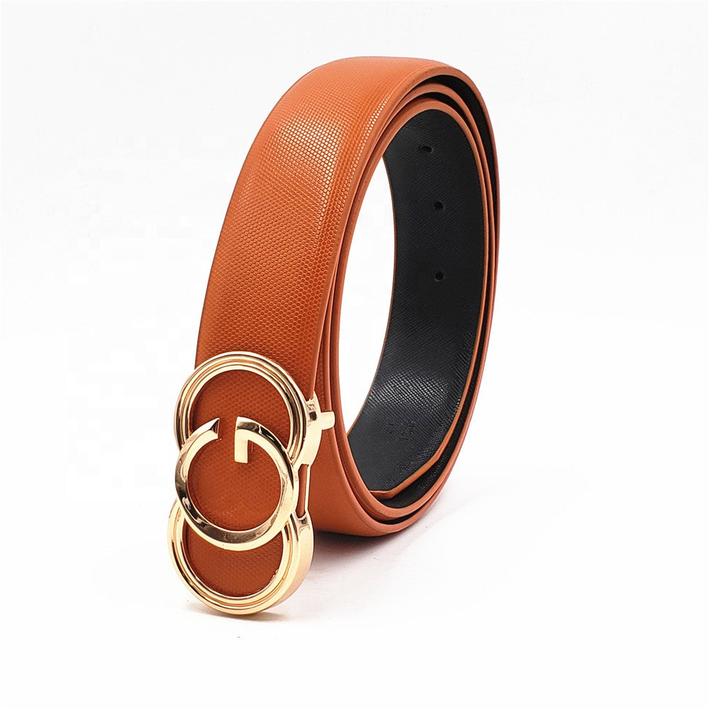 C2C Leather Strap Luxury Waist Belt for Ladies with Smooth Buckle