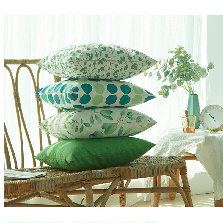 C2C Green Leaves Decor Throw Pillow Covers, Outdoor Summer Patio Cushion Cases