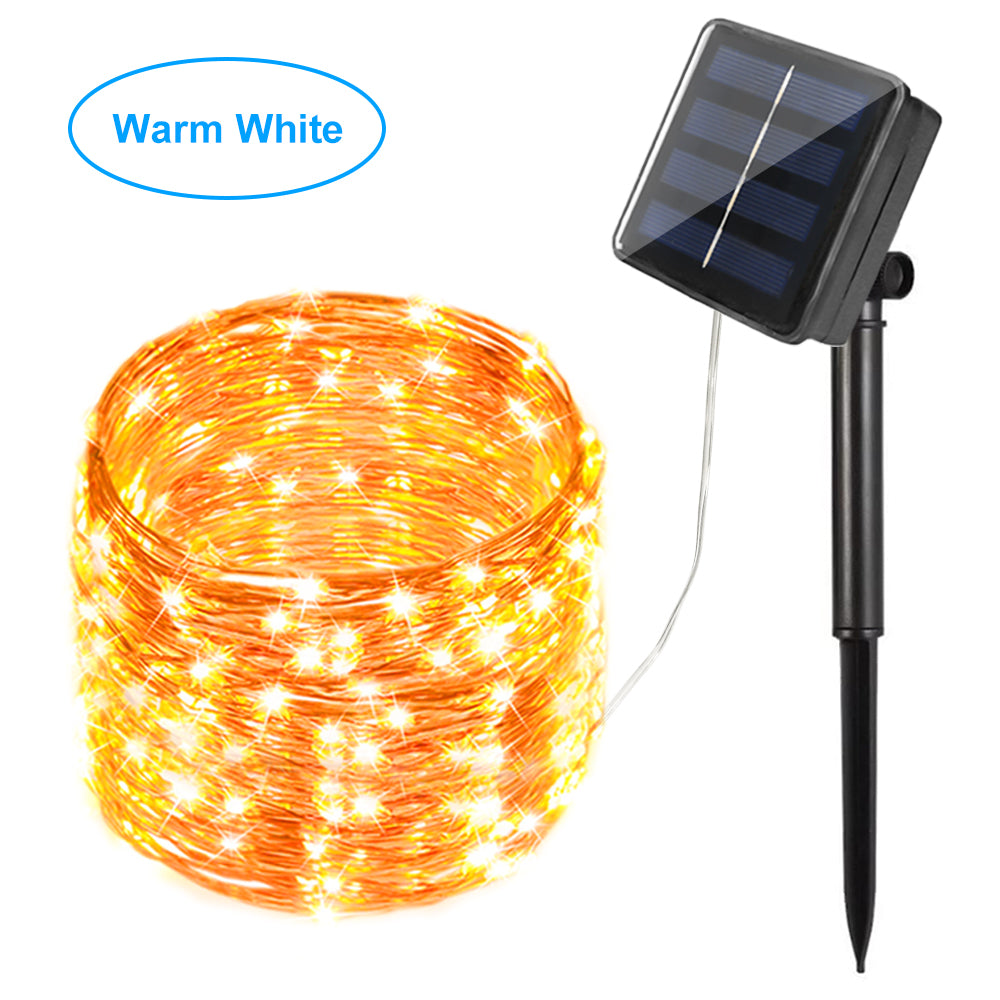 Outdoor Garden 12M Solar Led Christmas Tree Lights