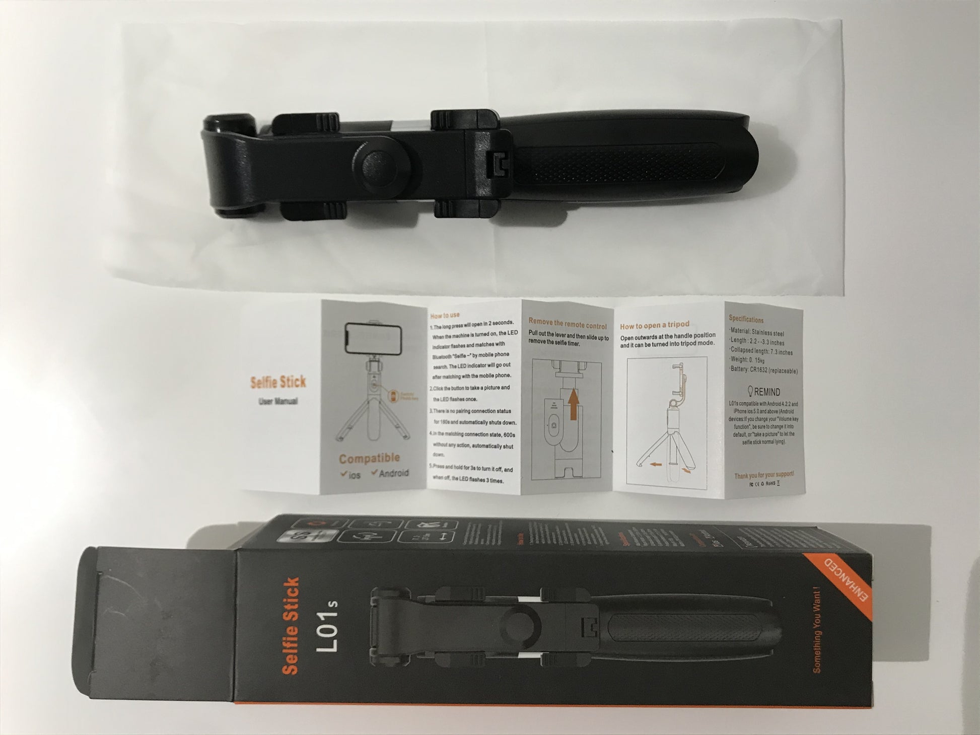 C2C All in One Extendable Selfie Sticks with Tripod Stand & Detachable Wireless Remote Control