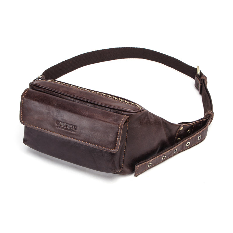 C2C Genuine leather  sport waist bag belt for running & travel with phone pocket