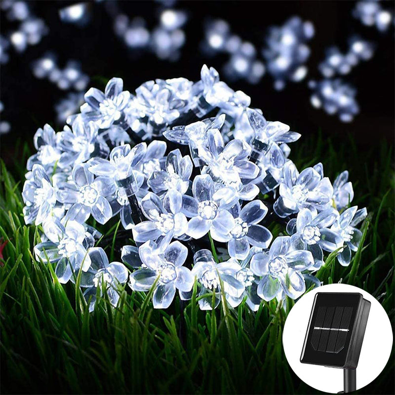C2C Christmas Outdoor Garlands Flower Solar LED String Lights