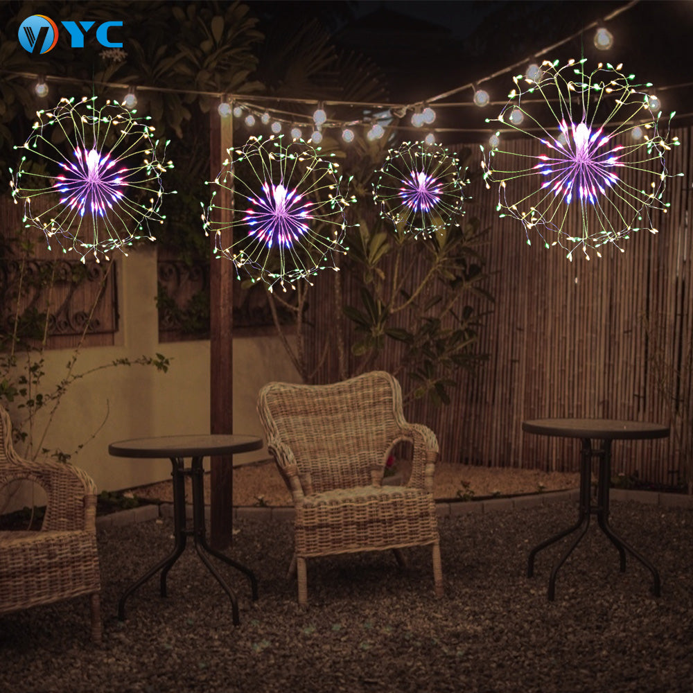 C2C Christmas Room Decoration Firework Remote Control Copper Wire Led Bouquet Fairy Light