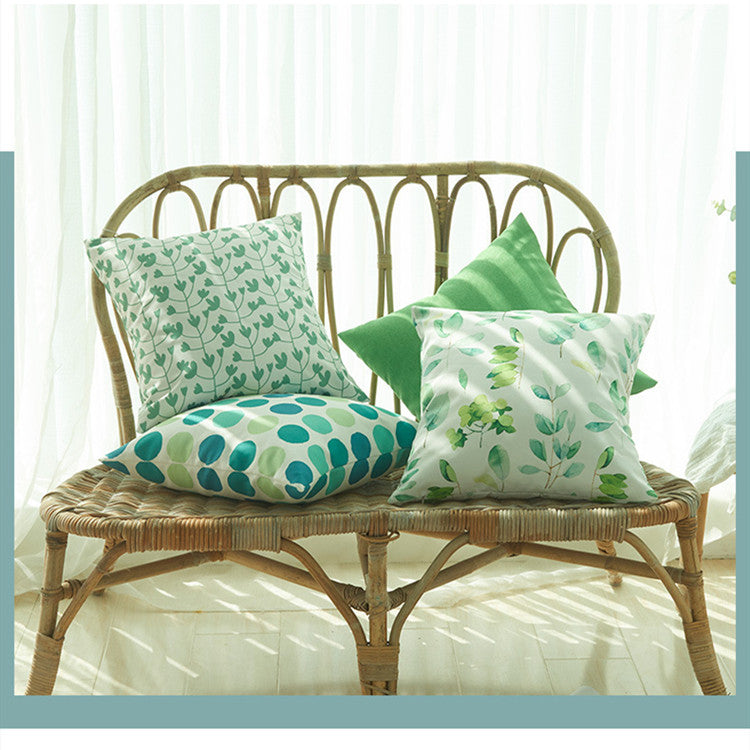 C2C Green Leaves Decor Throw Pillow Covers, Outdoor Summer Patio Cushion Cases