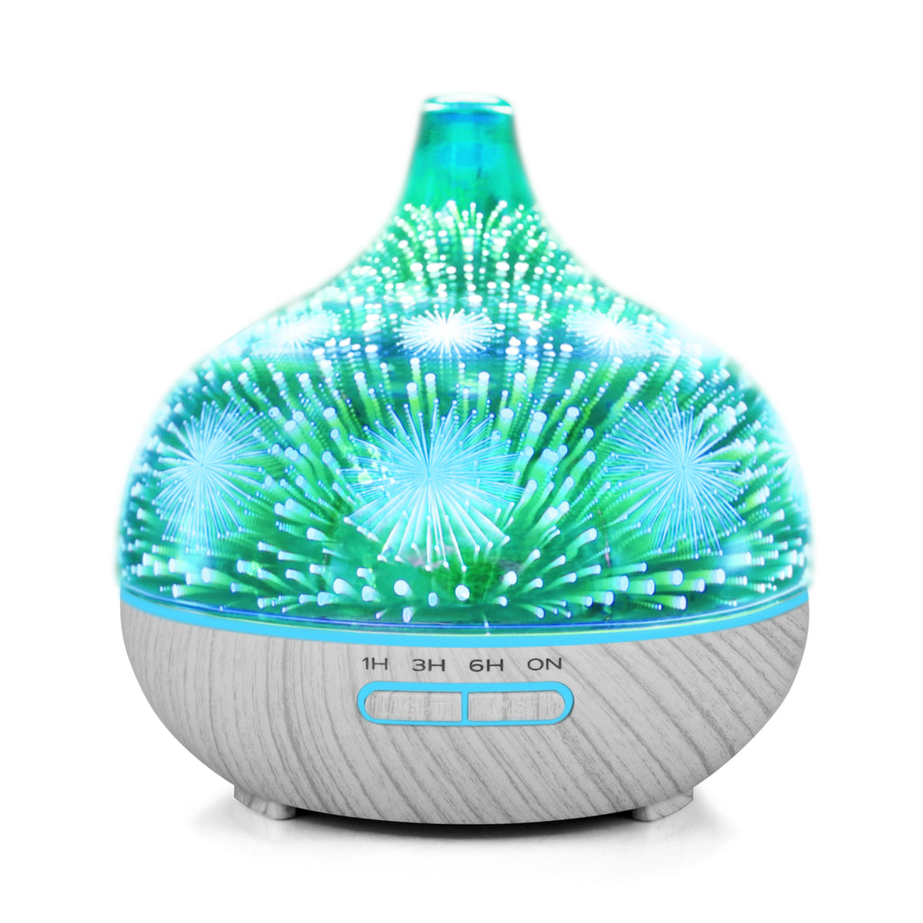 C2C Christmas Decoration Essentails oil diffuser 3D glass with firework pattern