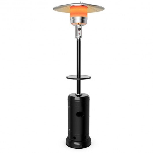 C2C Outdoor Heater Propane Standing LP Gas Steel with Table & Wheels