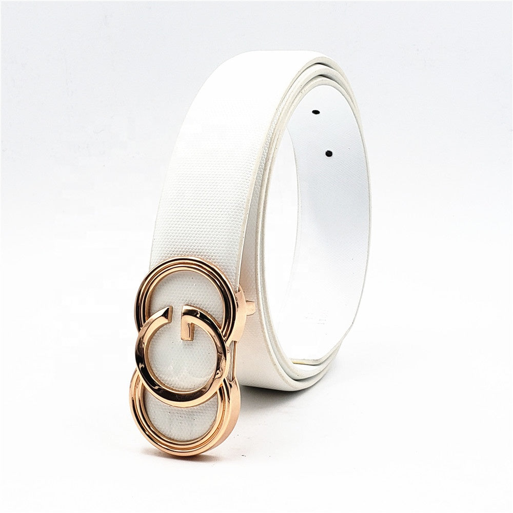 C2C Leather Strap Luxury Waist Belt for Ladies with Smooth Buckle