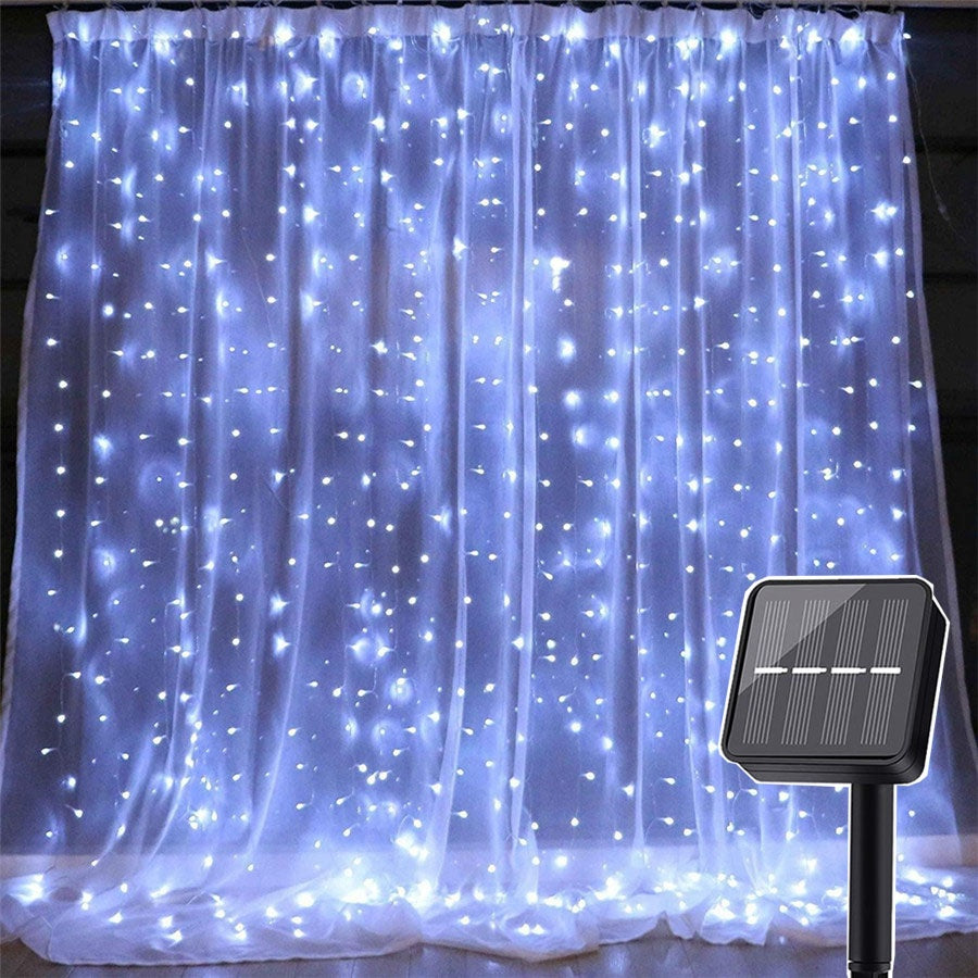 C2C Christmas Outdoor Solar LED String Curtain Windows Lights