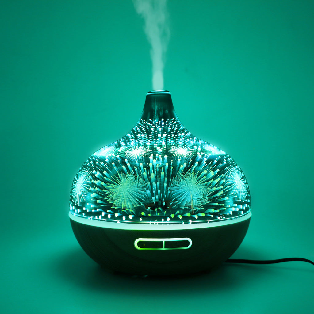 C2C Christmas Decoration Essentails oil diffuser 3D glass with firework pattern