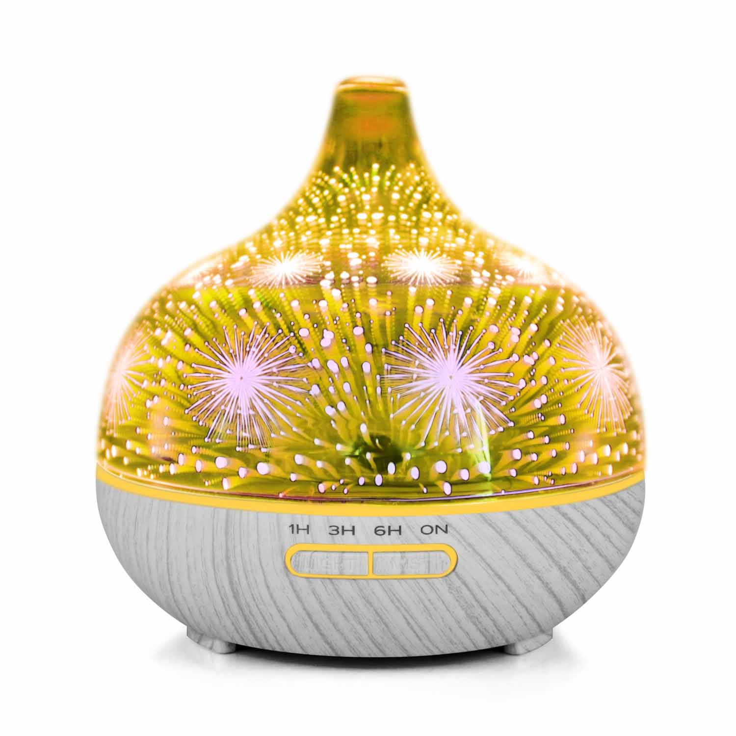 C2C Christmas Decoration Essentails oil diffuser 3D glass with firework pattern
