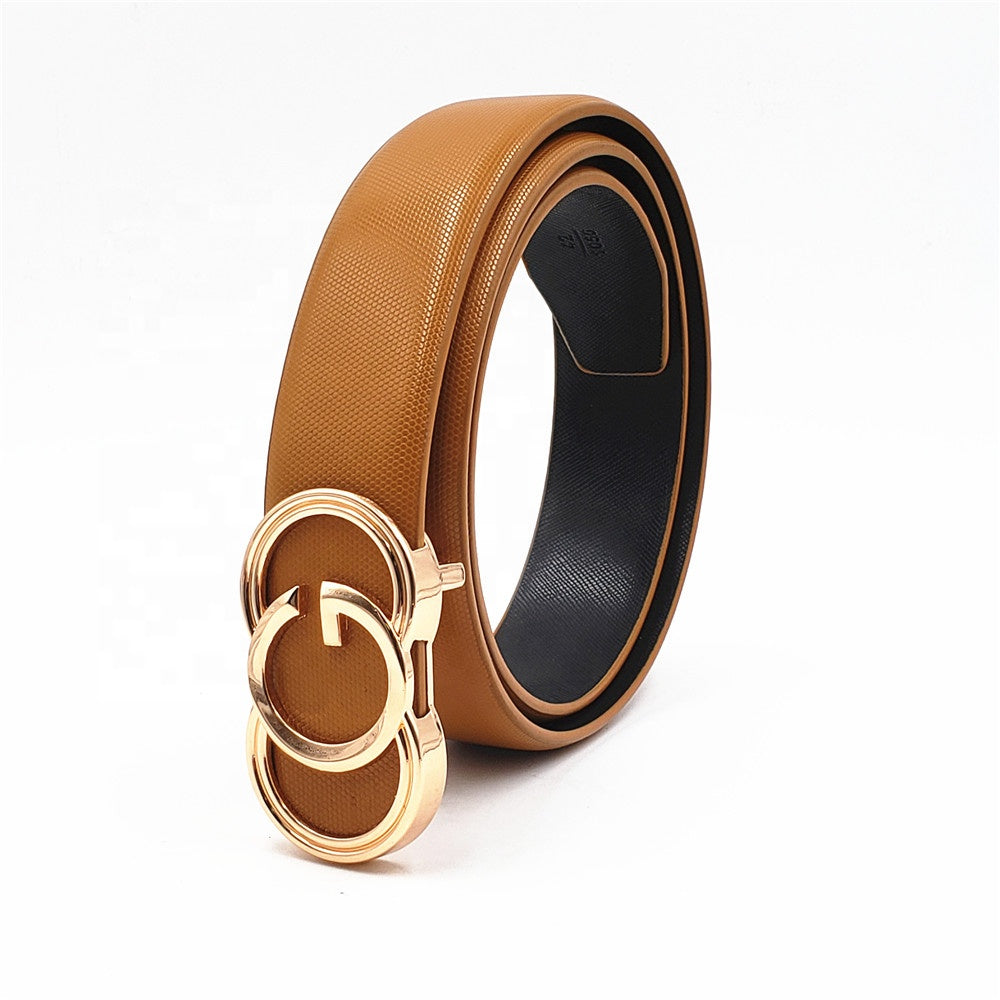 C2C Leather Strap Luxury Waist Belt for Ladies with Smooth Buckle