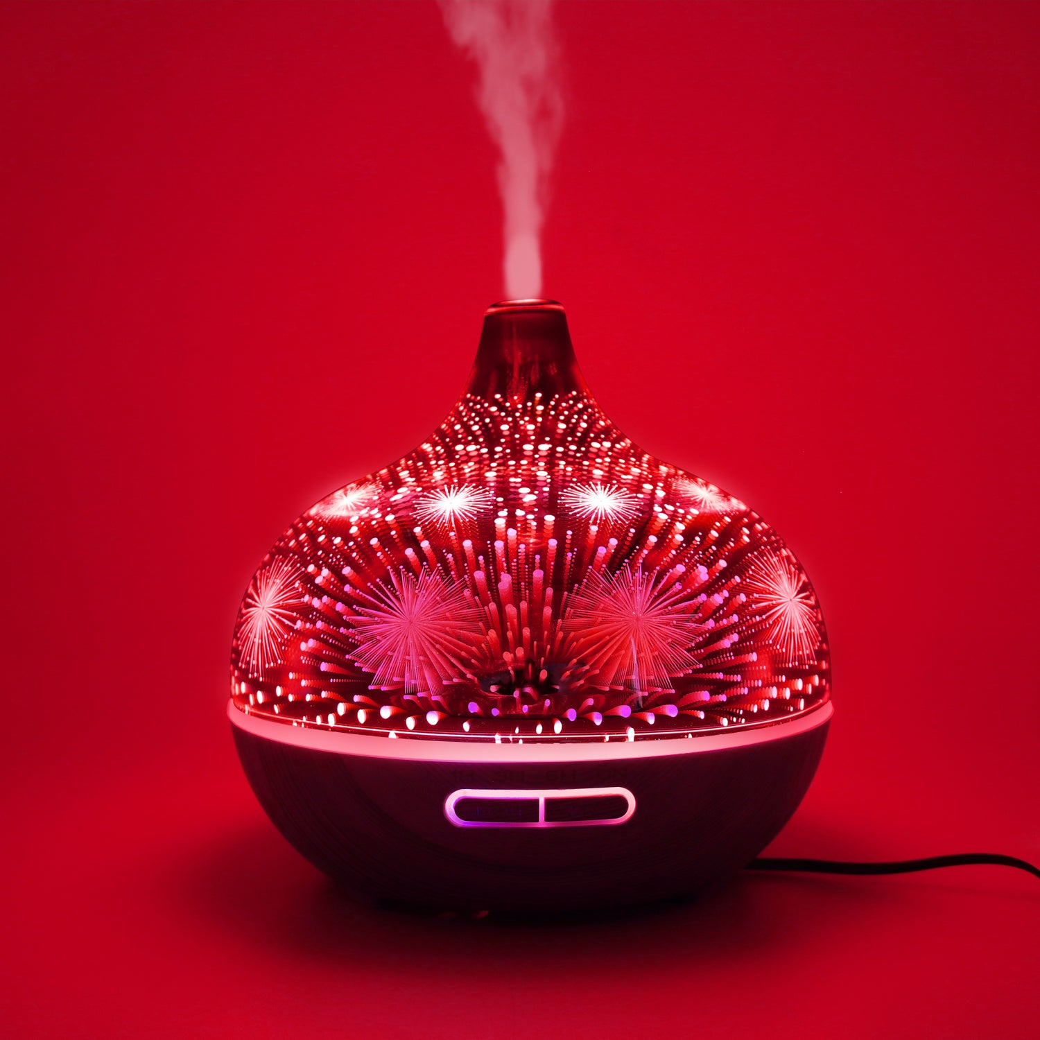 C2C Christmas Decoration Essentails oil diffuser 3D glass with firework pattern