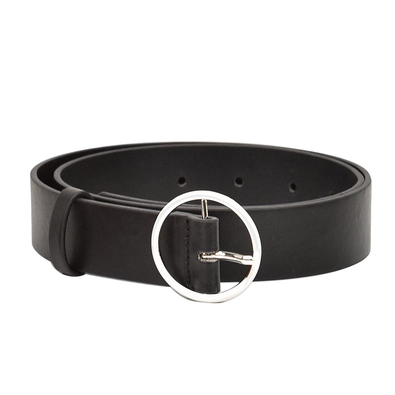 High Quality Genuine Leather Fashion Women Belt with Metal Round Buckle