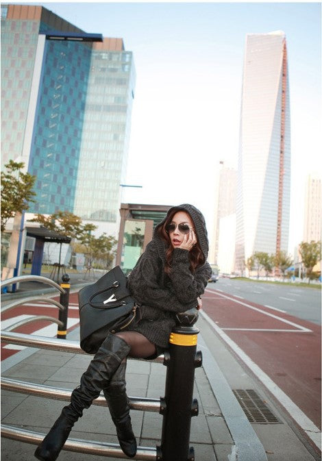 C2C Hooded Knit Ladies Sweater