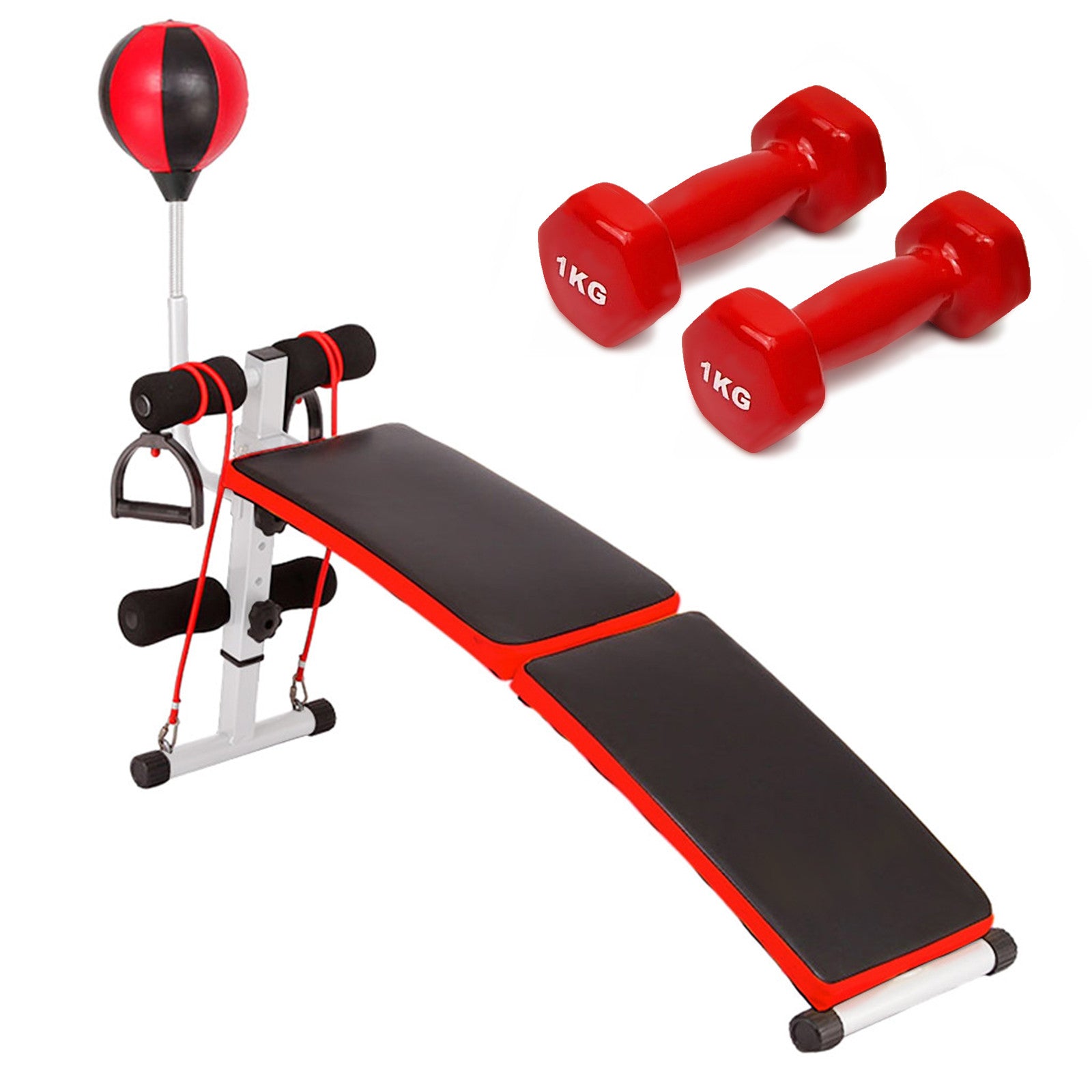 C2C Mall-Adjustable & Foldable Utility Bench Weightlifting Strength Training Sit Up Bench