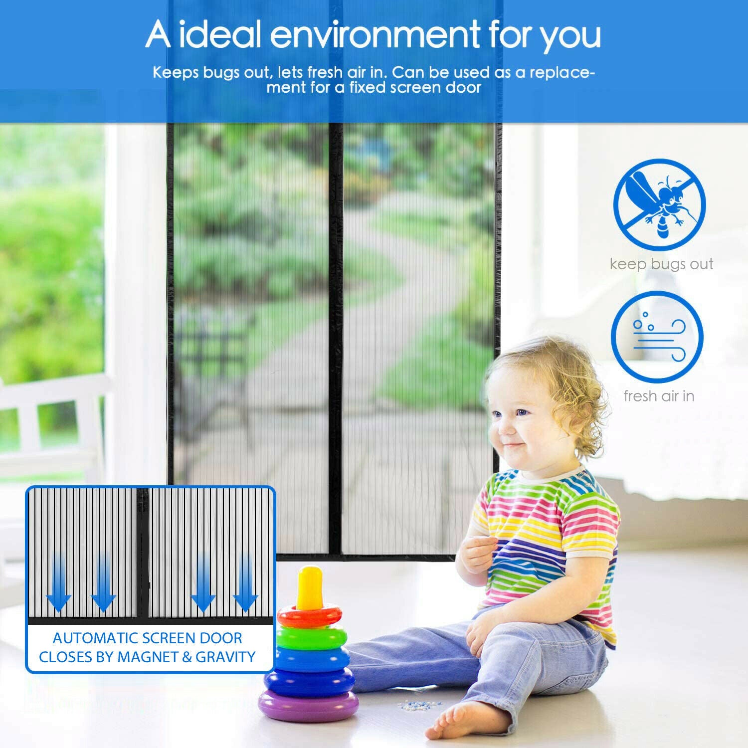 C2C Magnetic Mosquito Screen Door