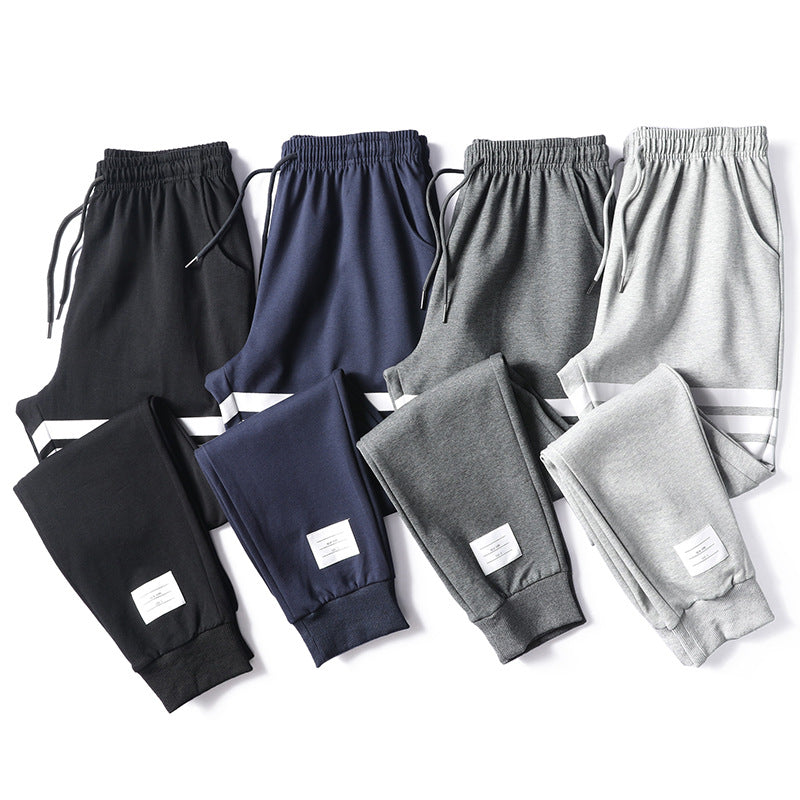C2C Men's Ankle Feet Striped Sport Trouser Pants