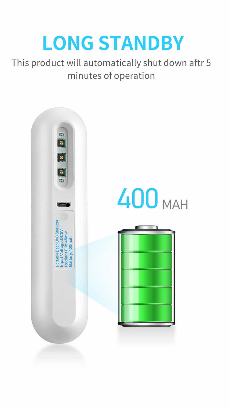 C2C Portable Rechargeable Handheld UV Disinfection Lamp Sterilizer Stick