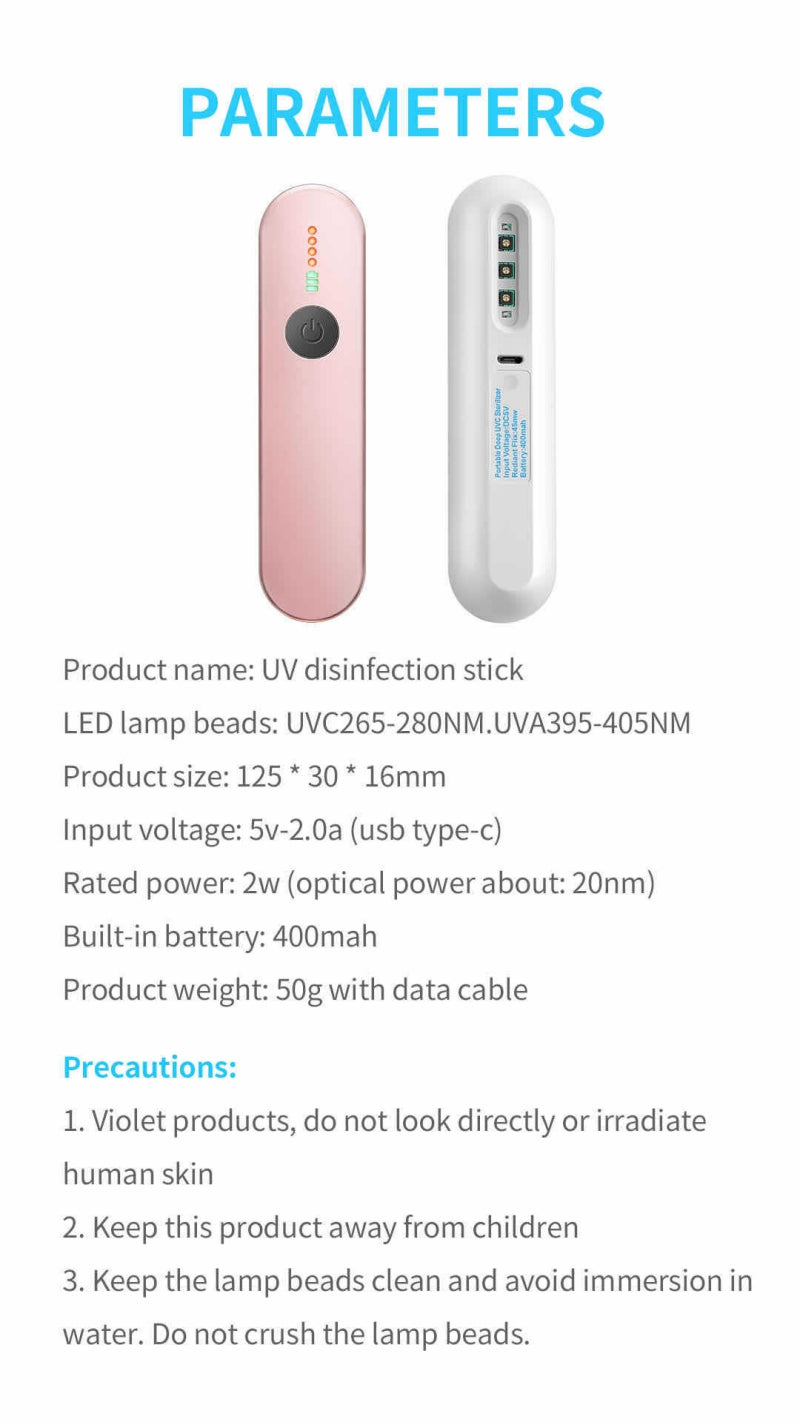 C2C Portable Rechargeable Handheld UV Disinfection Lamp Sterilizer Stick