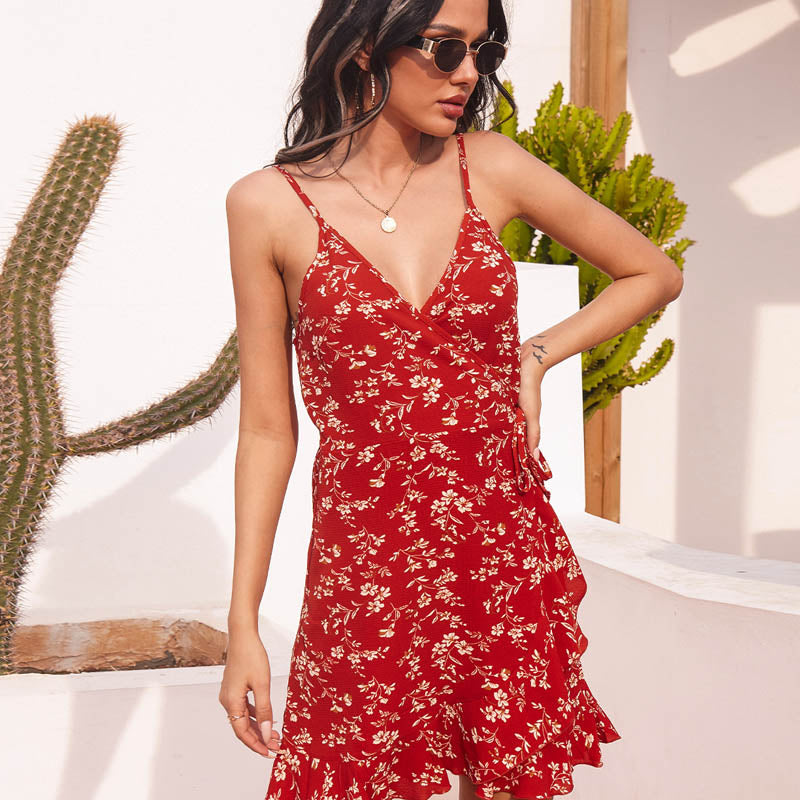C2C Women's Fashion Sling Floral Lace Casual Dress