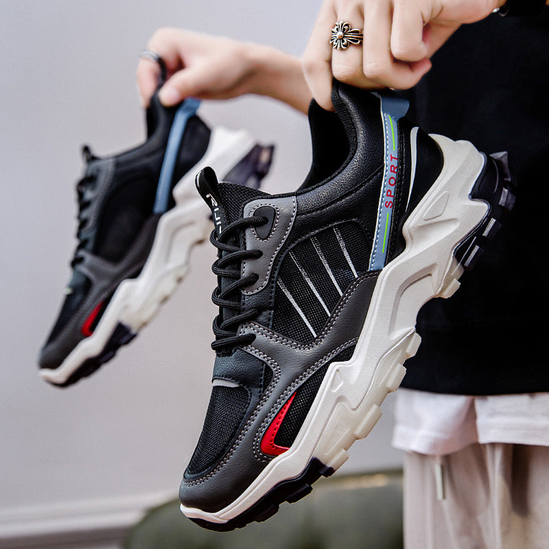 C2C Mall-Breathable Men's Trendy Shoes Student Thick-soled Mesh Sports Shoes