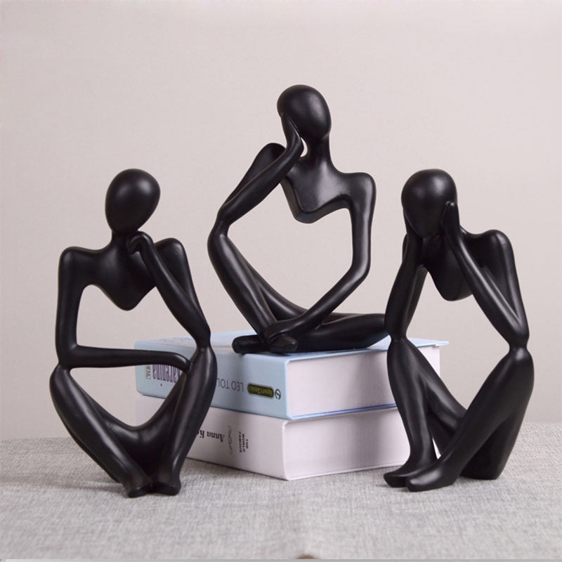 C2C Thinker Abstract Figure Sculpture Small Ornaments Resin