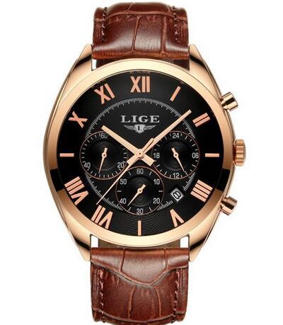 C2C Waterproof Date Quartz Leather Sport Mens Watch
