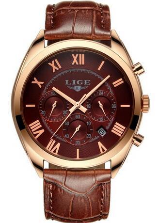 C2C Waterproof Date Quartz Leather Sport Mens Watch