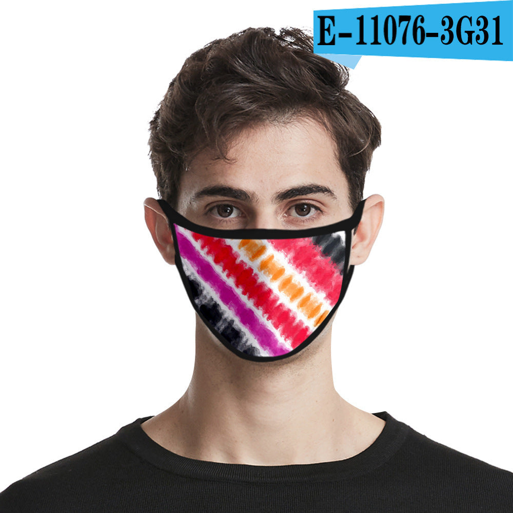 C2C Tie-dye mask fashion printed ice silk fabric