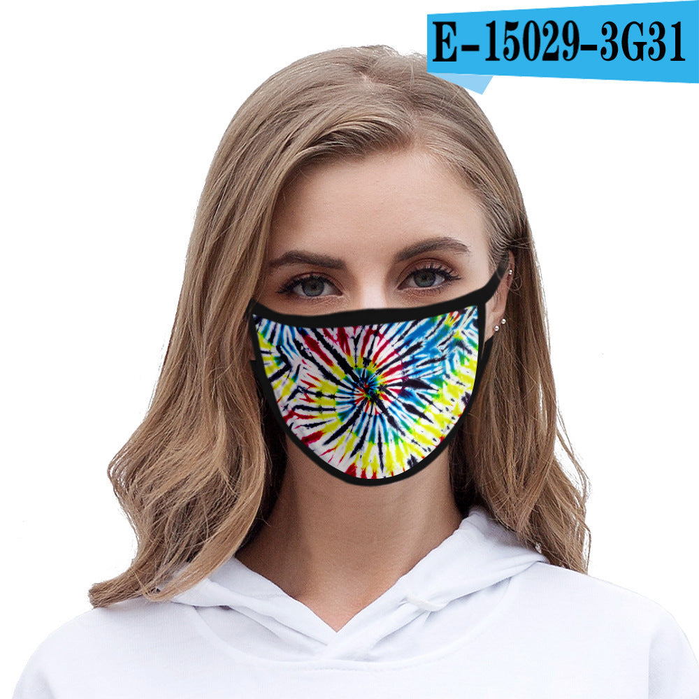 C2C Tie-dye mask fashion printed ice silk fabric