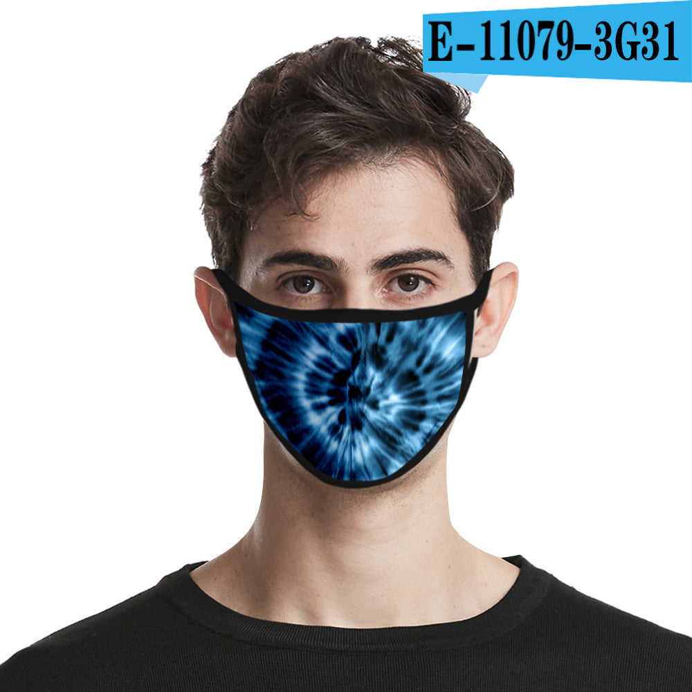 C2C Tie-dye mask fashion printed ice silk fabric