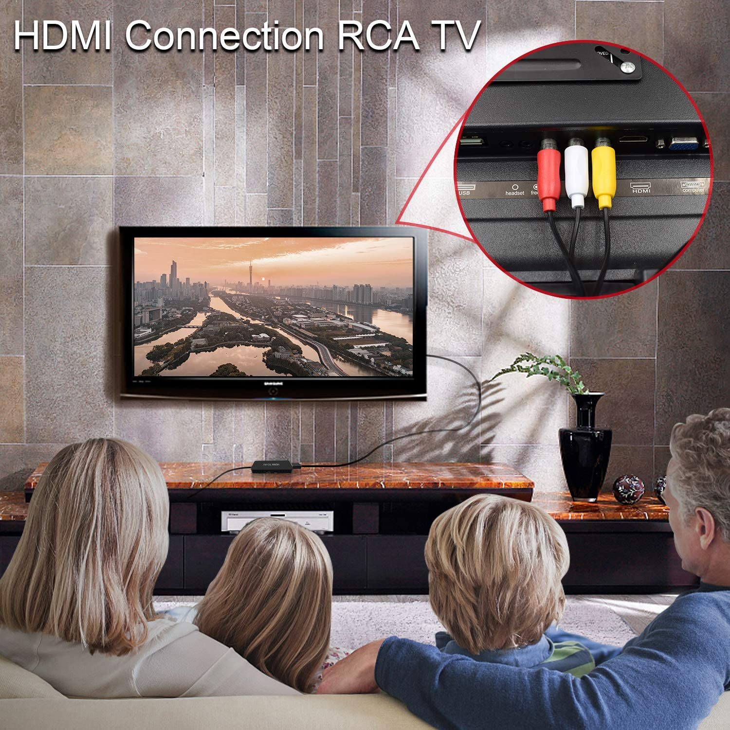 HDMI to AV Converter Video Audio Adapter