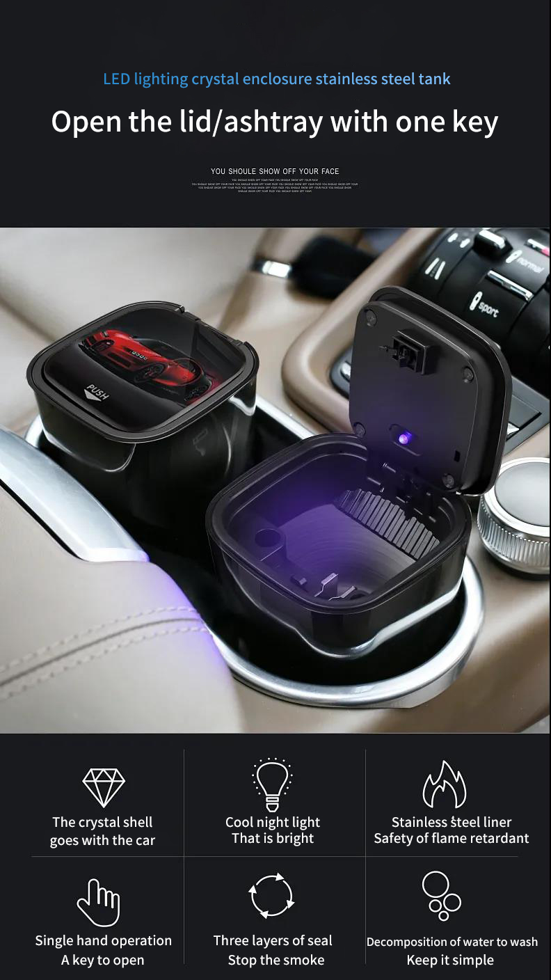 C2C Auto Car Multi Function Ashtray with Light