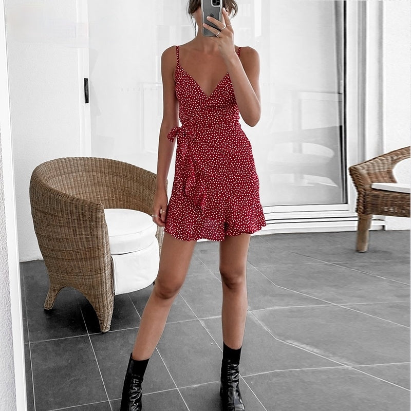 C2C Hollow Soft Backless Office Loose Cute Women Dresses