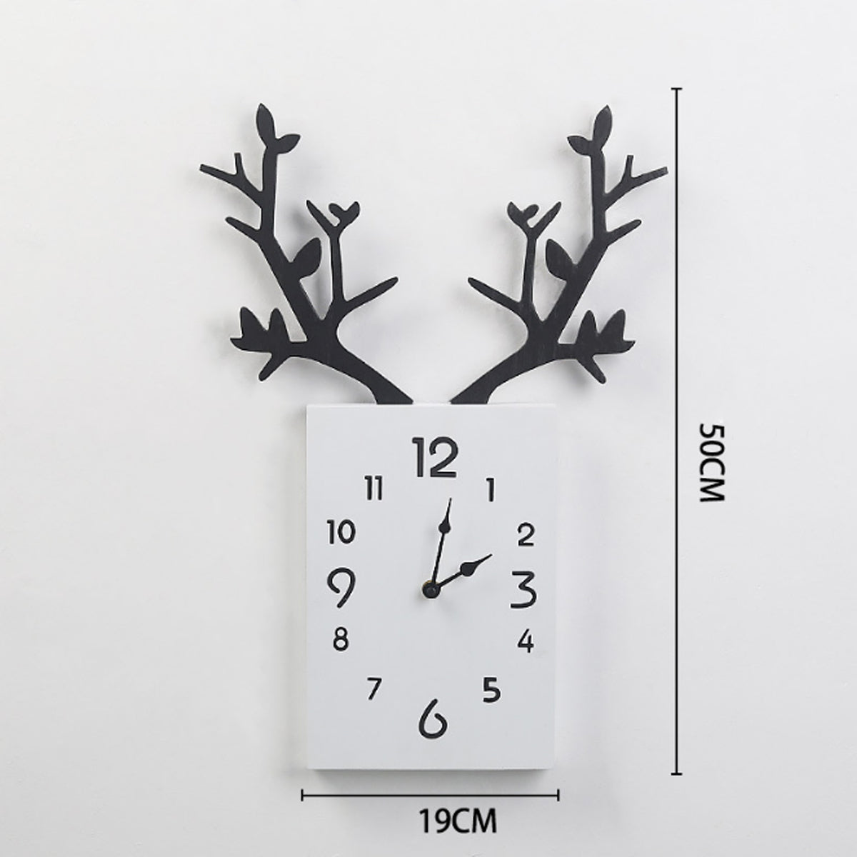 C2C Wooden Antler Roman Numerals Wall Clock