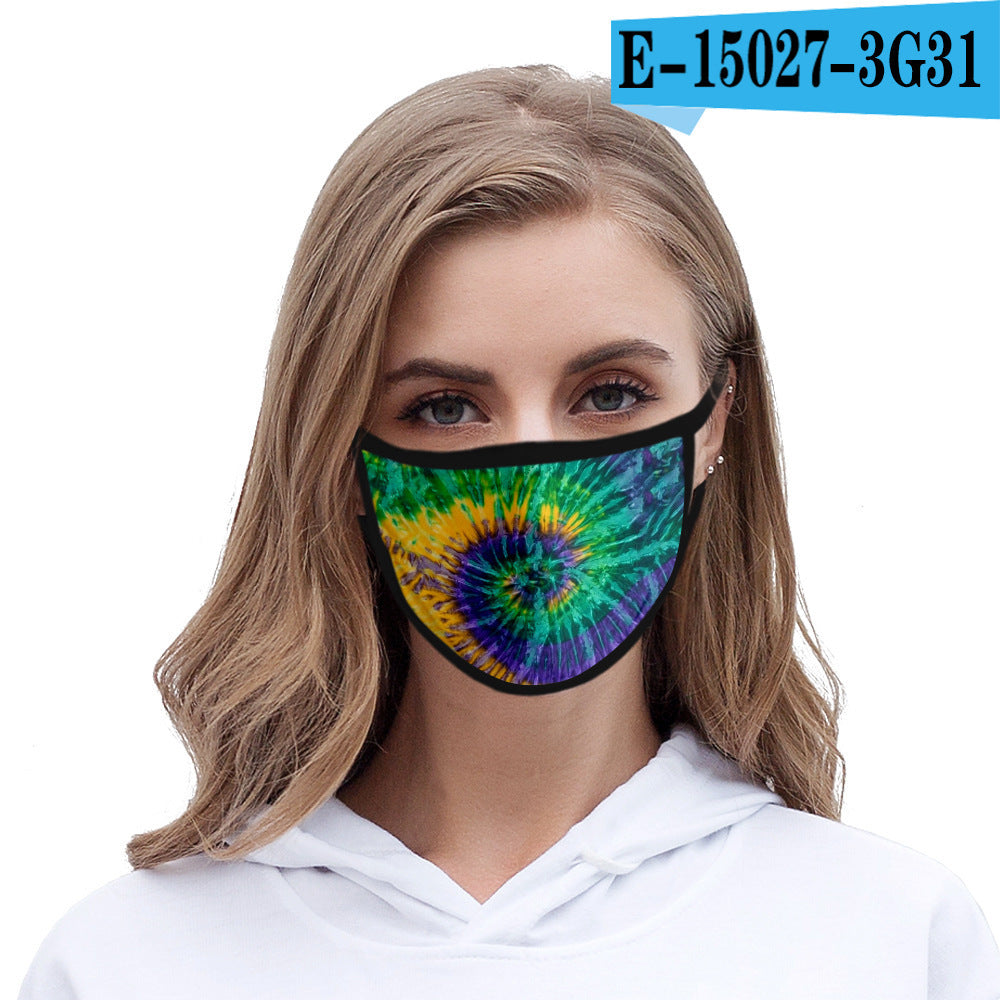 C2C Tie-dye mask fashion printed ice silk fabric