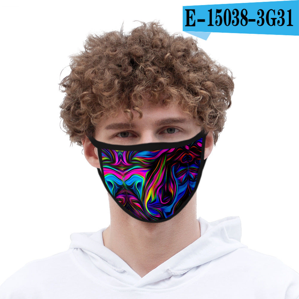C2C Tie-dye mask fashion printed ice silk fabric
