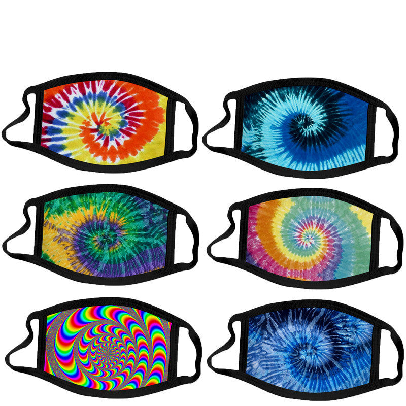 C2C Tie-dye mask fashion printed ice silk fabric