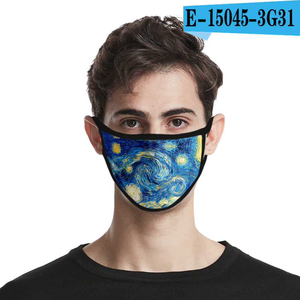 C2C Tie-dye mask fashion printed ice silk fabric